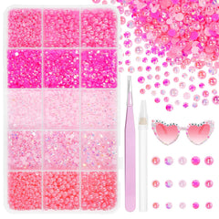 Uotey pink flatback pearls for DIY crafts and nail art sparkle.