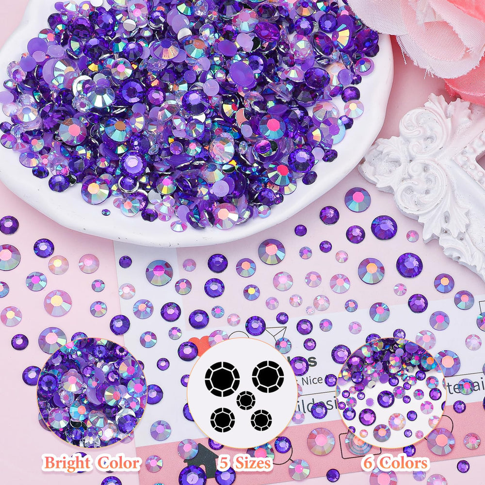 Uotey purple rhinestones catch light for dazzling reflections
