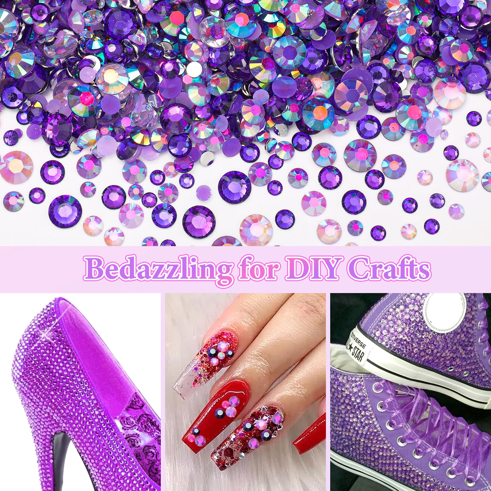 Uotey resin rhinestones lightweight and durable for crafts
