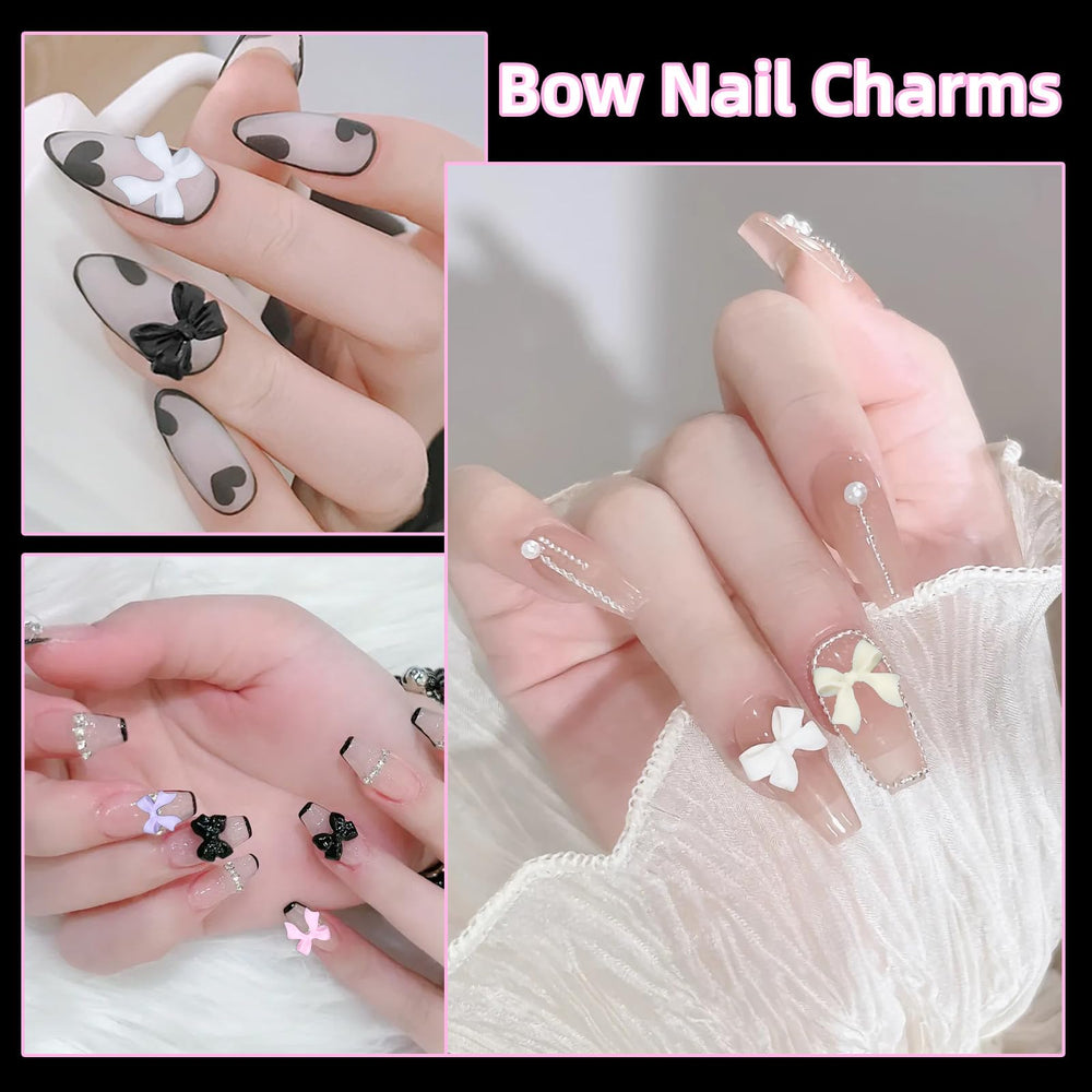 Uotey silver pearl gems set for elegant nail art