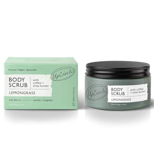 UPCIRCLE Coffee scrub texture detail highlights natural exfoliation for soft, refreshed skin.