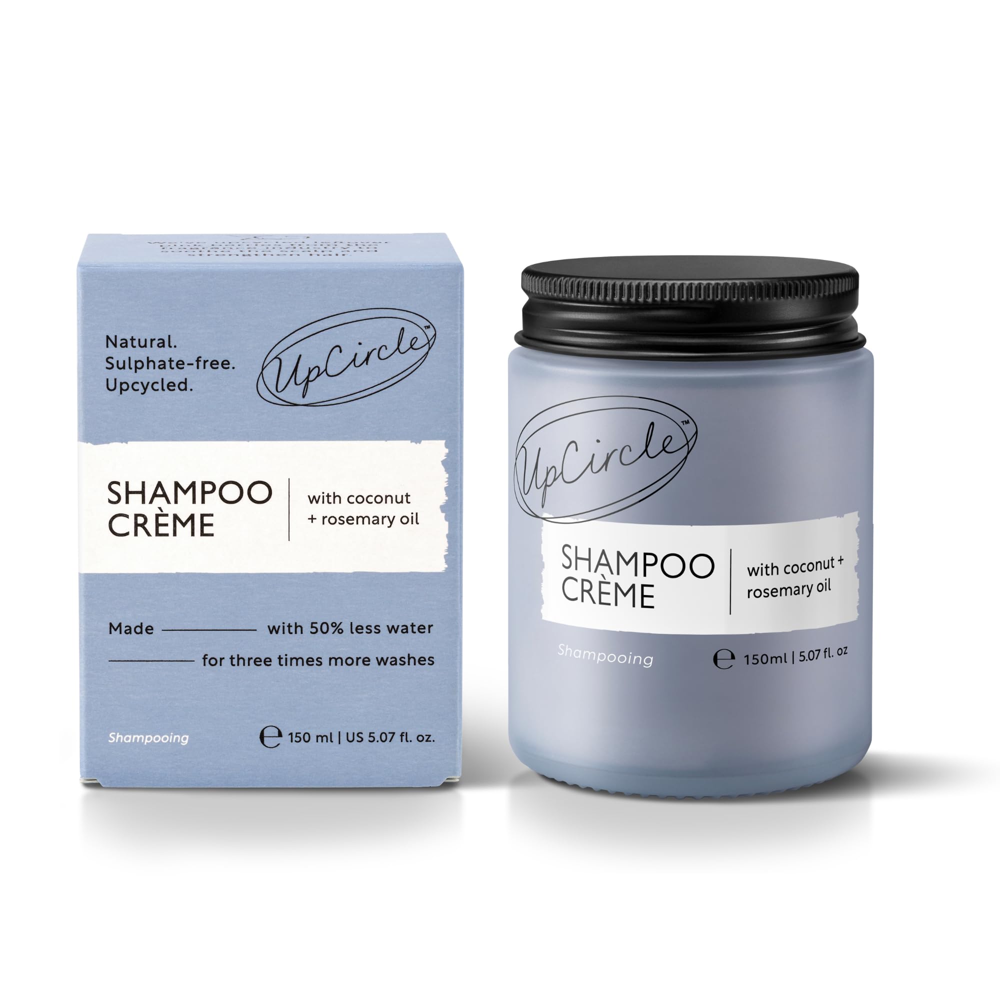 UPCIRCLE Jumbo Shampoo Crème bottle with rosemary oil and pink berry for gentle cleansing