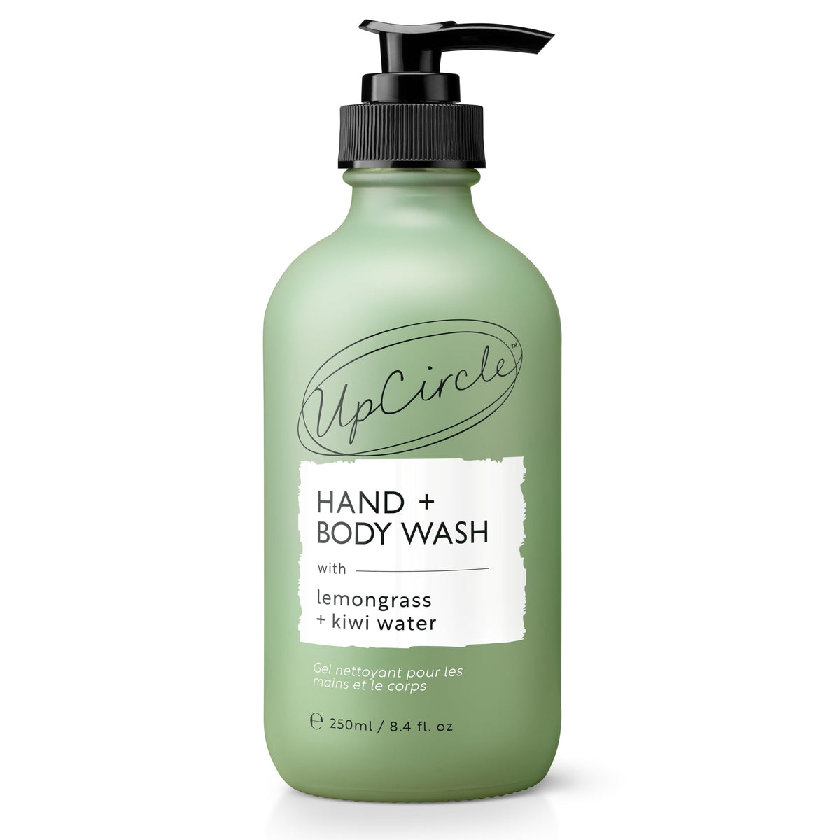 UPCIRCLE Kiwi Water Hand Wash pour shows refreshing cleansing with kiwi hydration