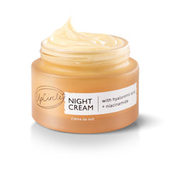 UPCIRCLE Night Cream jar close-up; hydrating formula for sensitive skin.