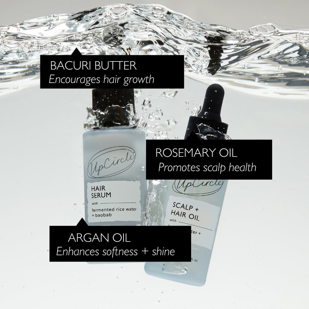 UPCIRCLE Rosemary oil scalp invigoration focus for refreshed feel and growth support.