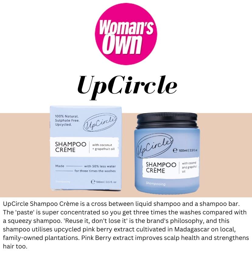 UPCIRCLE Shampoo Crème label close-up showing ethical sourcing and vegan promise.