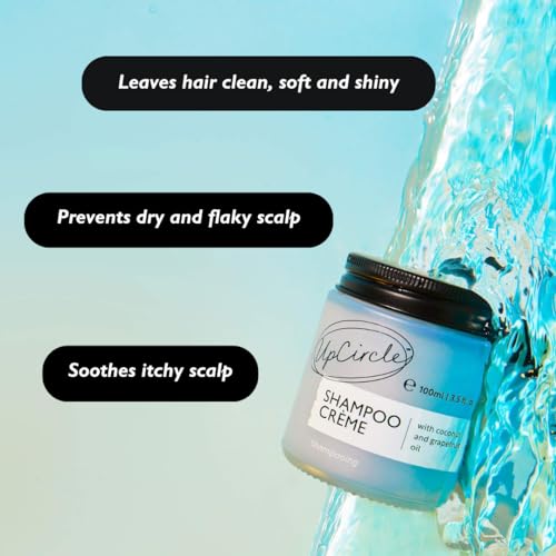 UPCIRCLE Shampoo Crème pink berry upcycled ingredient highlighting scalp comfort.