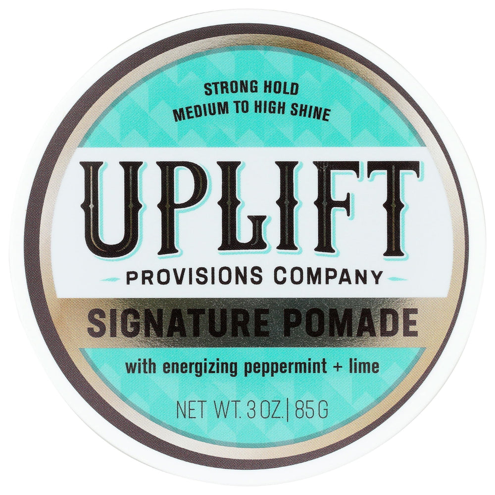 Uplift Provisions Signature Pomade bottle for strong hold and lasting style