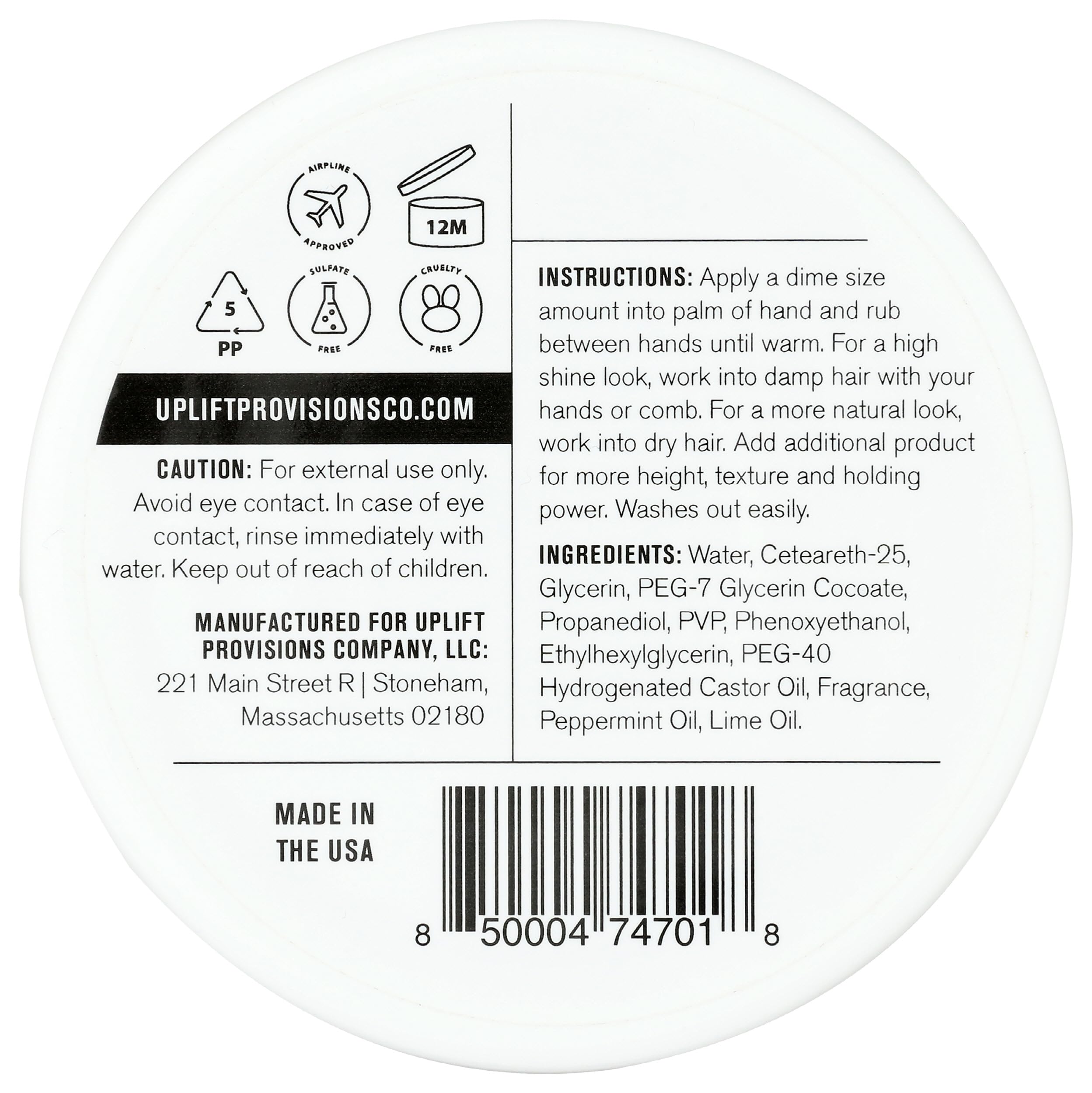 Close-up of Signature Pomade jar showing a clean, non-greasy finish