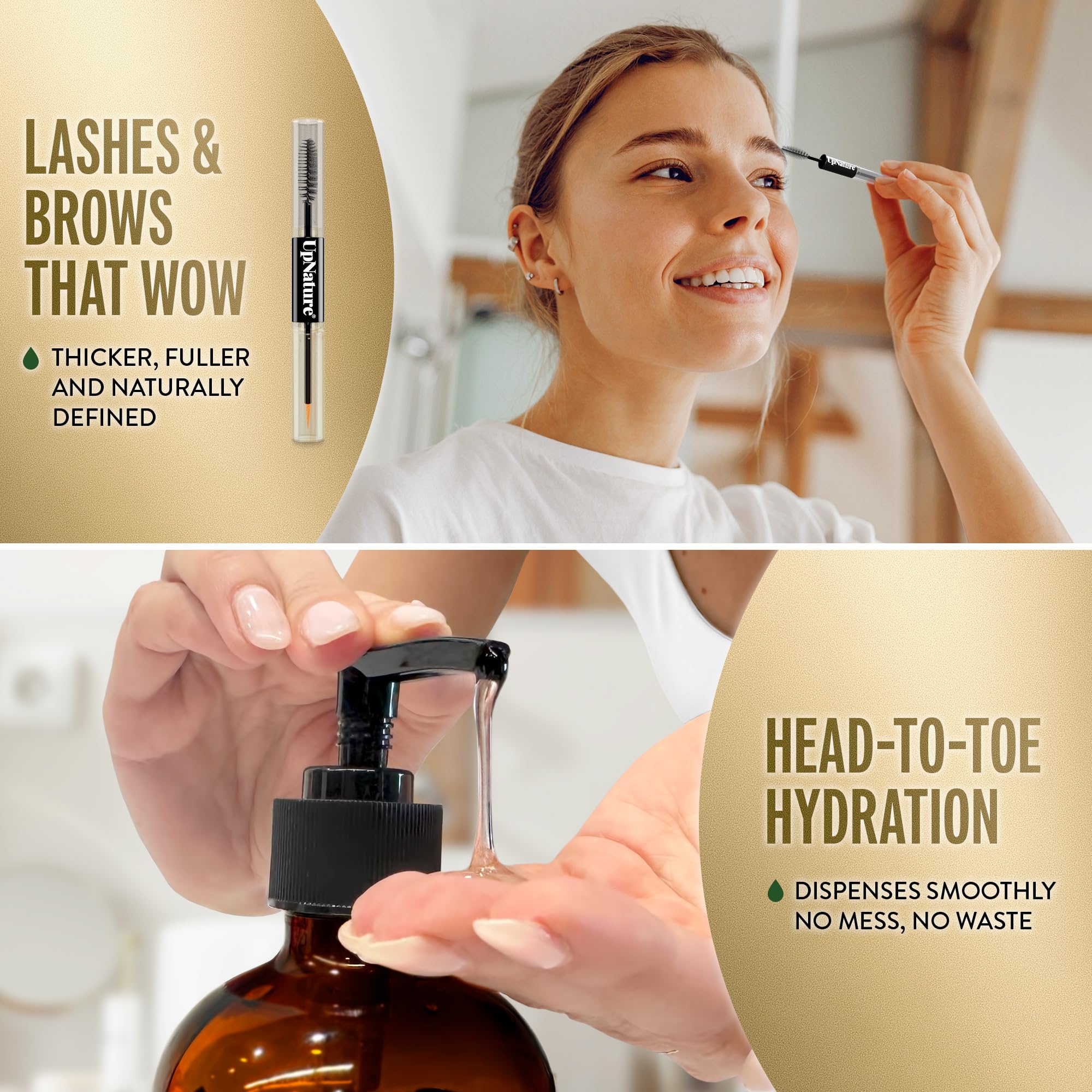 UpNature castor oil label closeup communicates purity and quality.
