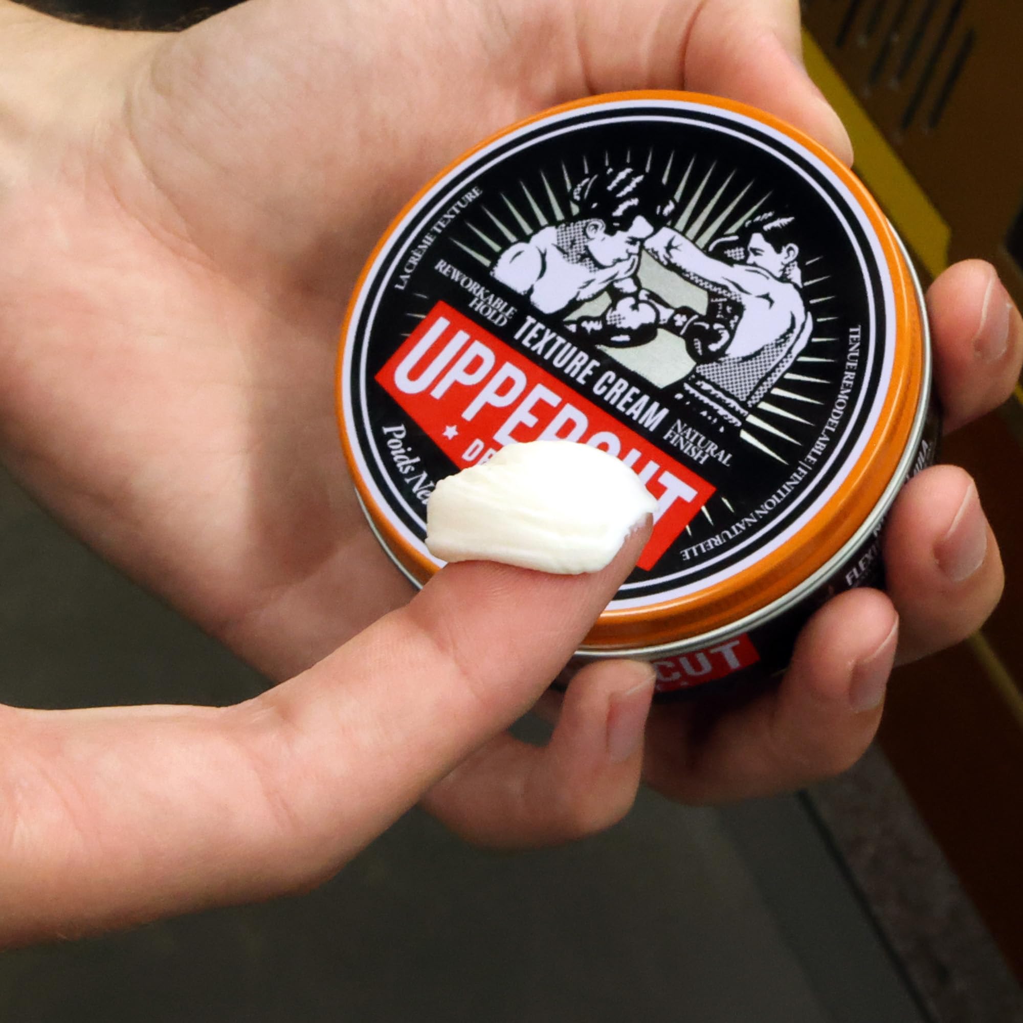 Uppercut Deluxe Texture Cream definition-hair reveals textured definition and separation.
