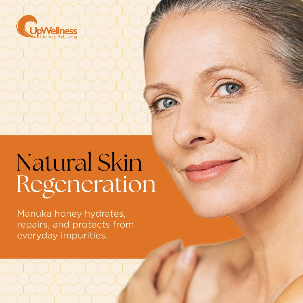 UpWellness Manuka Miracle texture swatch displaying rich cream for daily moisture