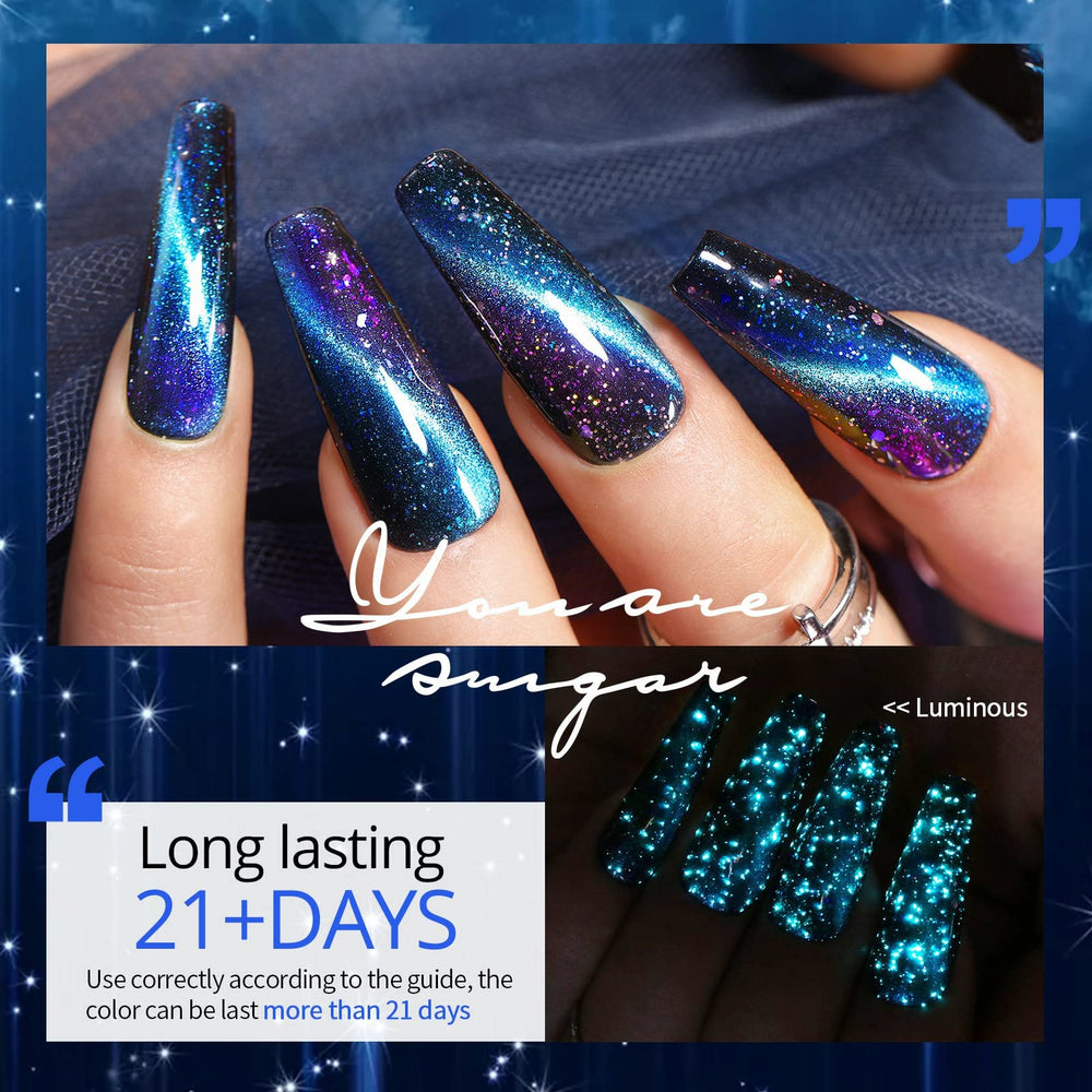 UR SUGAR black base gel polish ideal for magnet and layering effects.
