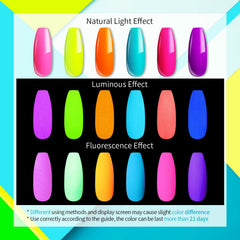 UR SUGAR Glow in the Dark orange neon gel polish on nails for bold vibe