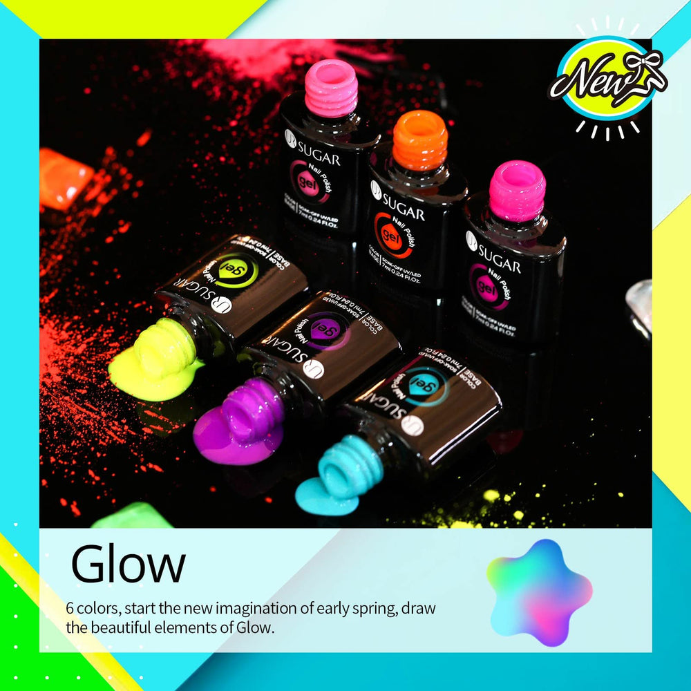 UR SUGAR Glow in the Dark purple neon gel polish swatch for night-out nails