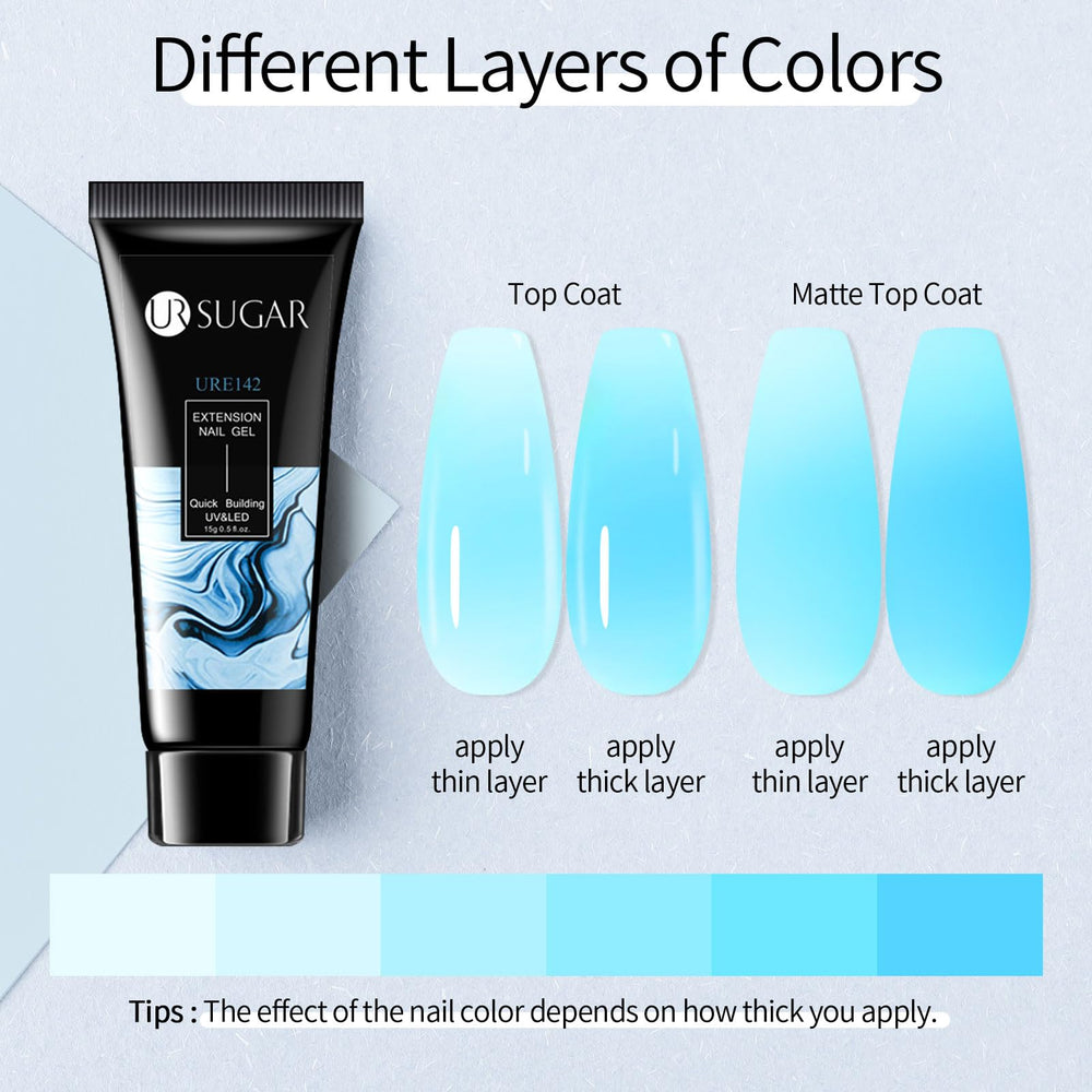 UR SUGAR Neon gel swatches illustrate color range and consistency.