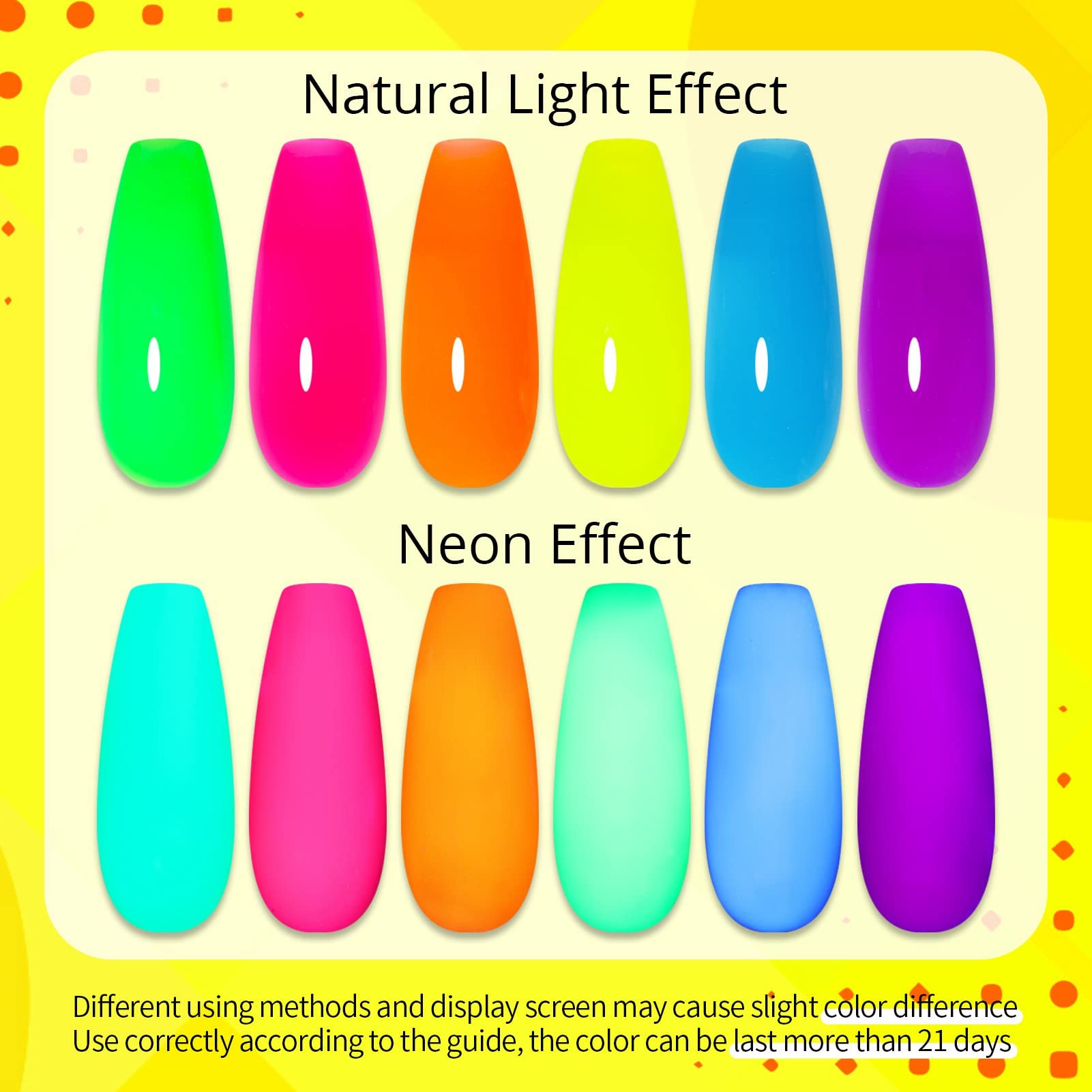 UR SUGAR neon yellow nails radiate bright holiday energy.