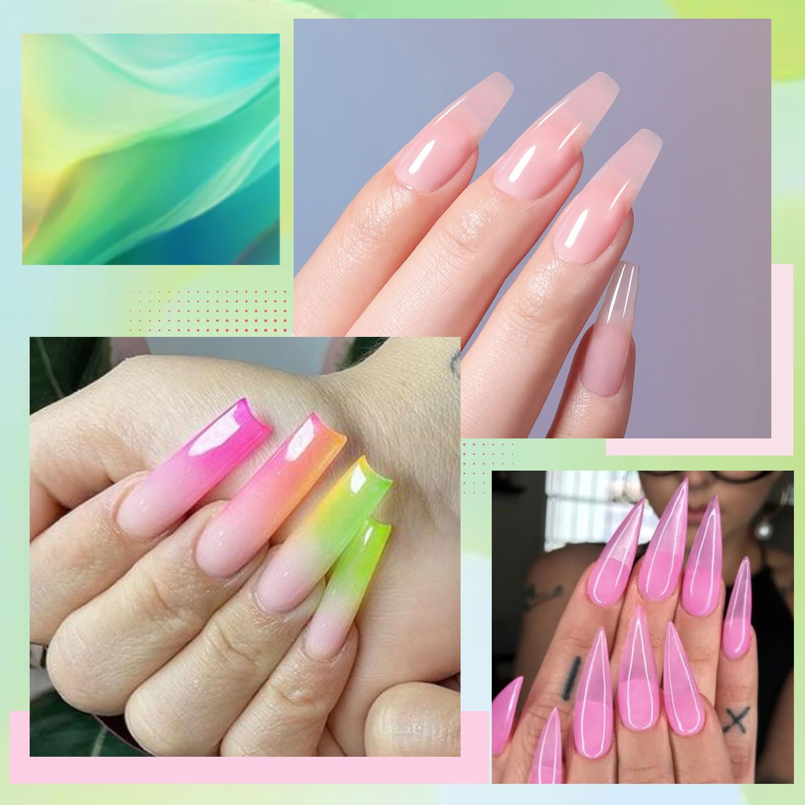 UR SUGAR Pink jelly nude extension provides soft length with natural-looking results.