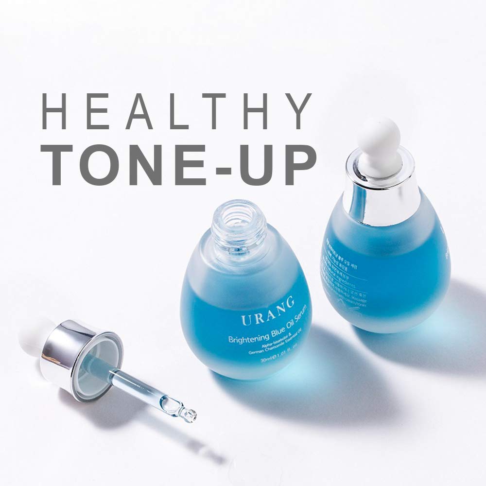 URANG Blue Oil Serum texture on skin demonstrates lightweight moisture.