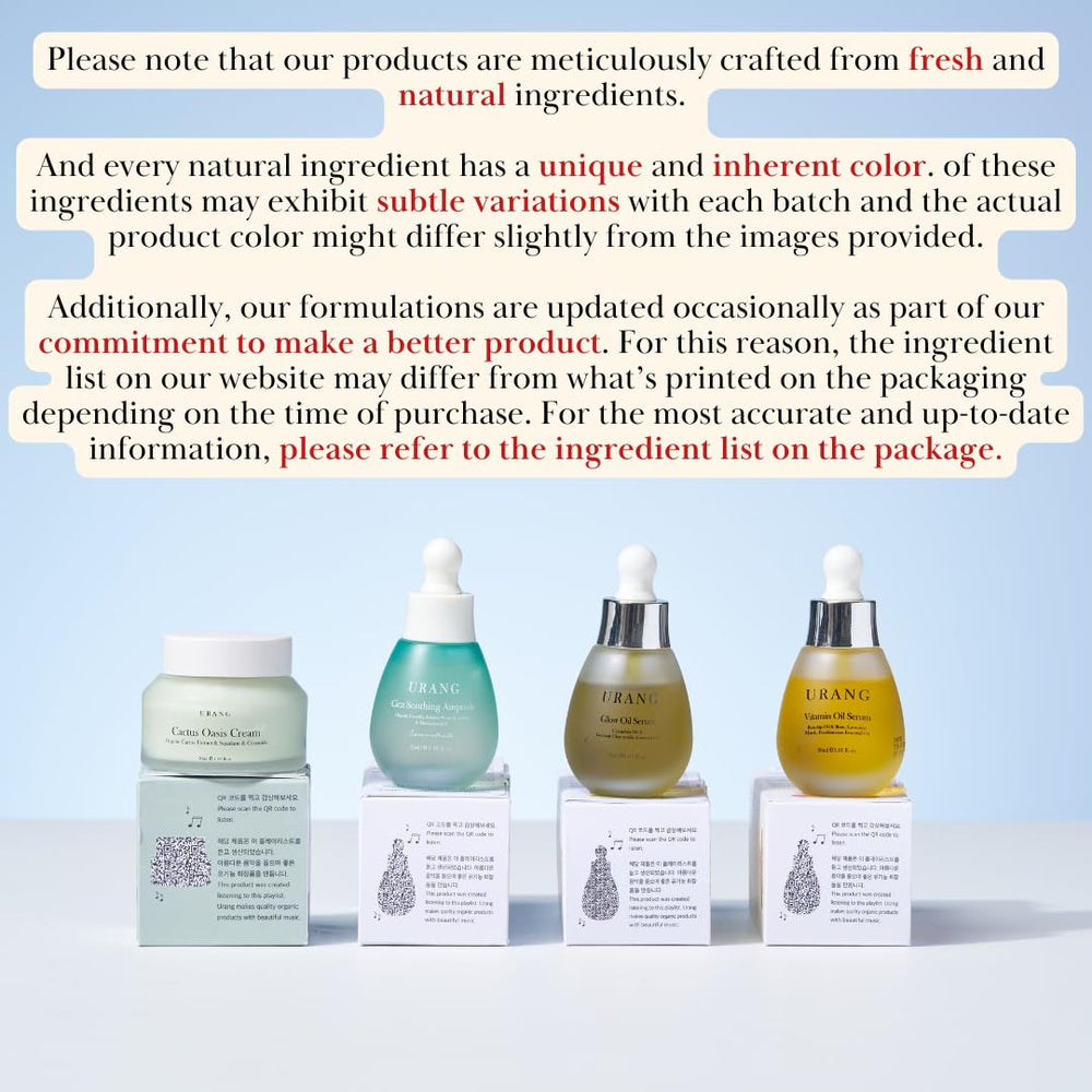 URANG Vitamin Oil Serum travel-size bottle for on-the-go routines.