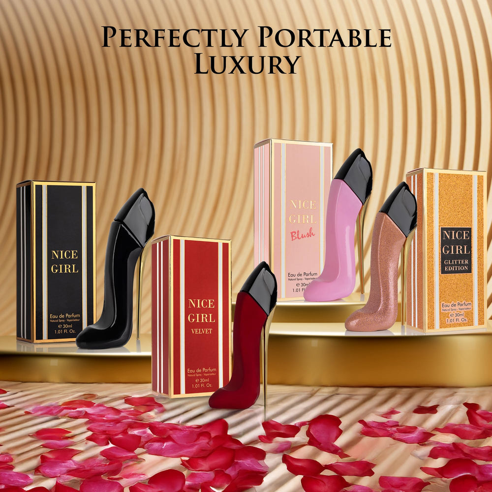 URBAN COLLECTION Nice Girl Velvet bottle pour, warm spices blending with florals.