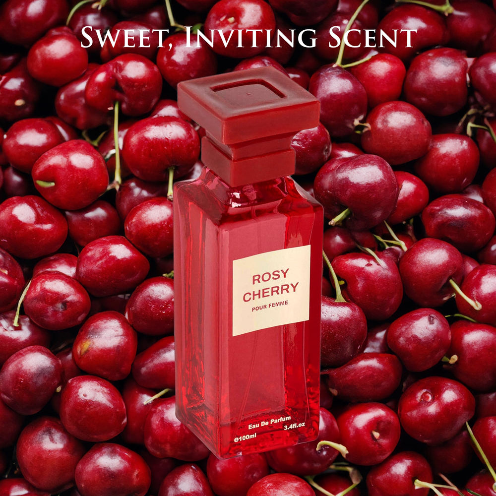 Urban Collection Rosy Cherry perfume bottle, feminine design for gifting.