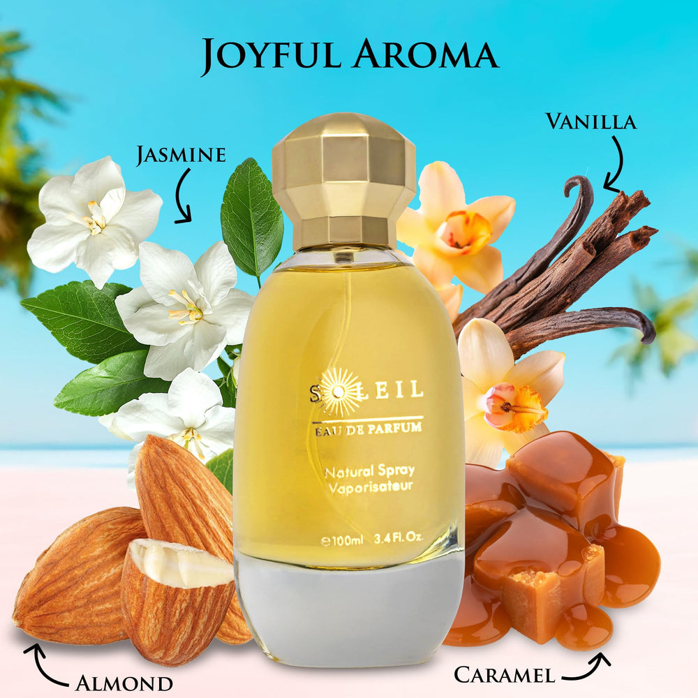URBAN COLLECTION Soleil for Women top notes pistachio visualization, hints at a warm gourmand scent.