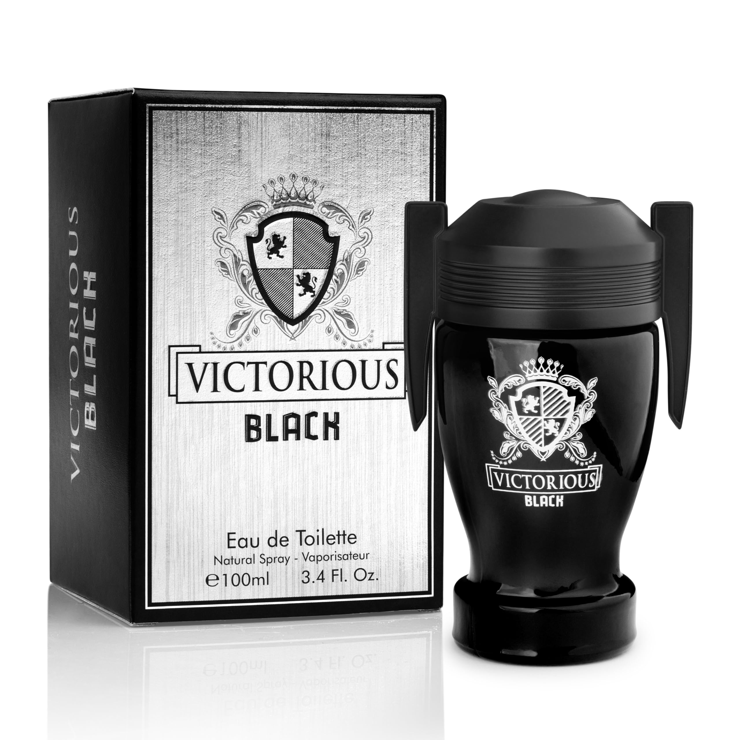 Urban Collection Victorious Black bottle front shows bold design for confident everyday wear.