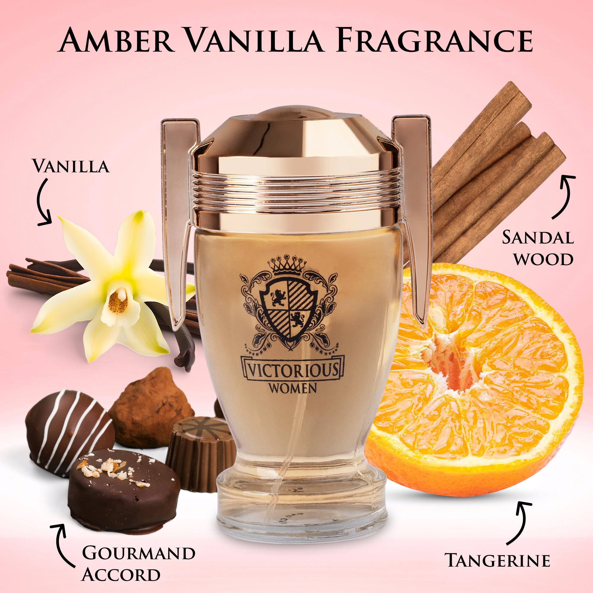 Urban Collection Victorious bottle closeup highlights vanilla and musk for a warm, inviting aura.