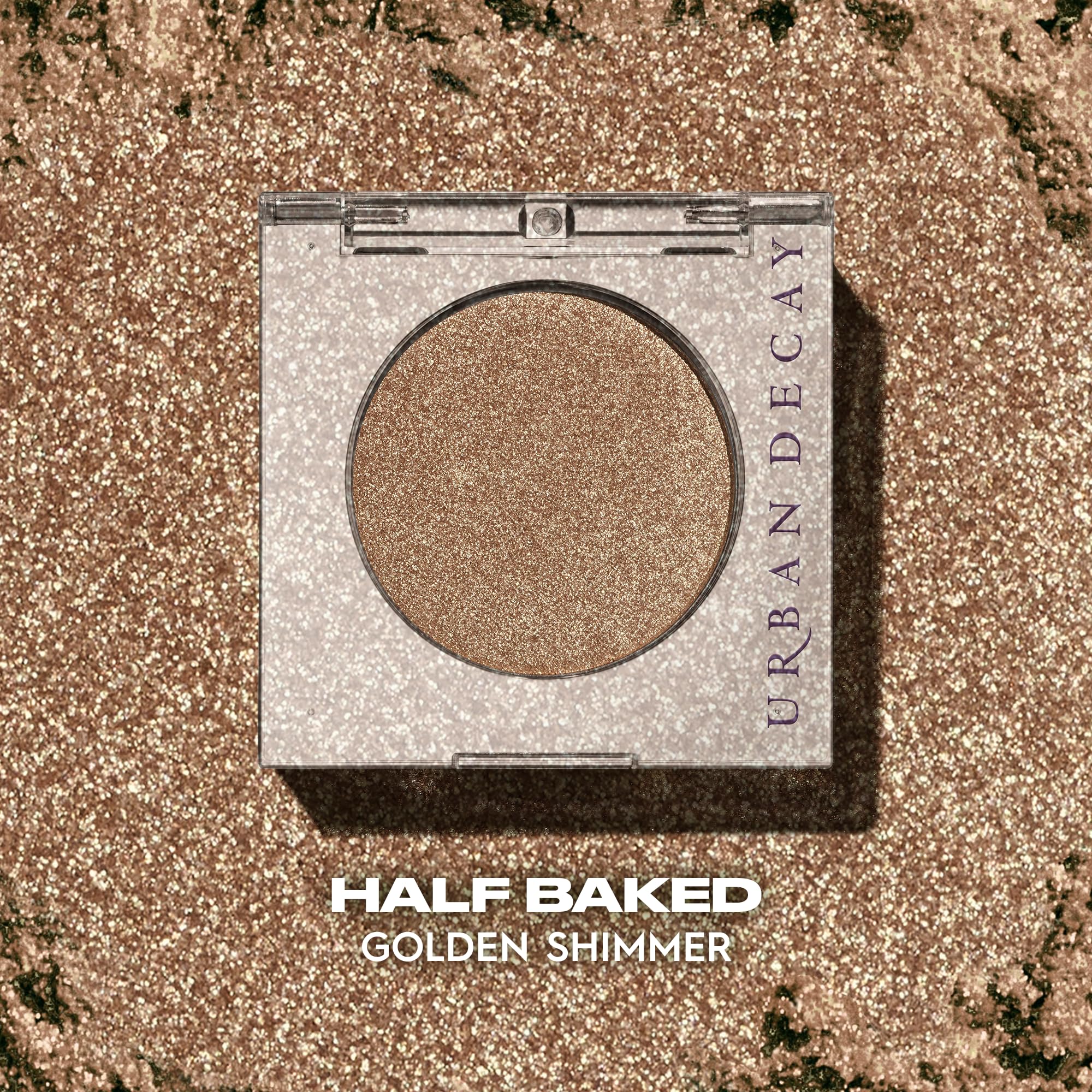 Urban Decay 24/7 Shimmer Bronze swatch creates luminous glow with minimal fallout