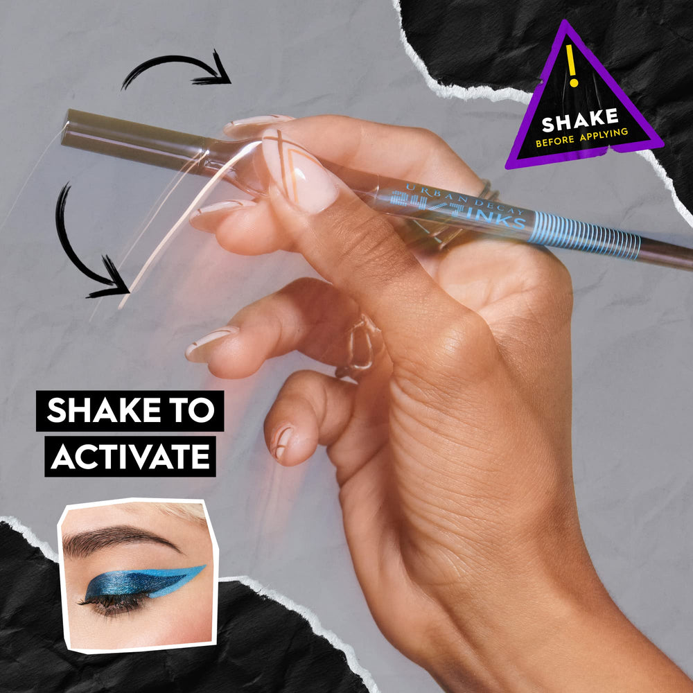 URBAN DECAY 24/7 Inks Hi-Energy blue shimmer flow-through design enables versatile looks
