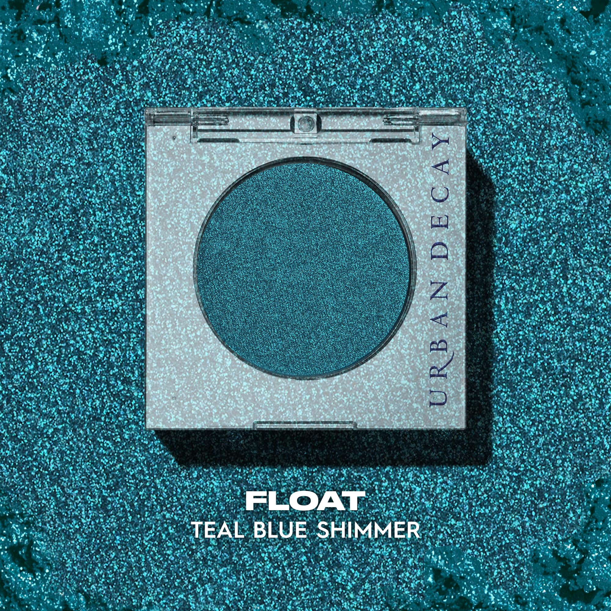 Urban Decay 24/7 Longwear Eyeshadow Single Float teal blue shimmer blends smoothly.
