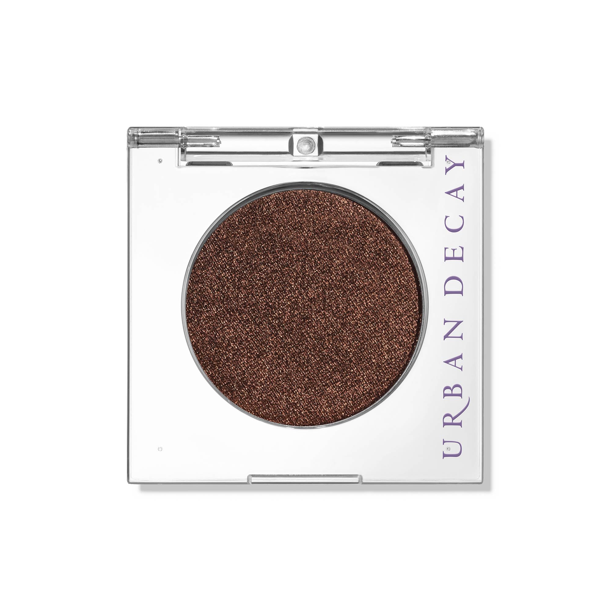 Urban Decay 24/7 Ember swatch shows deep copper pigment for bold lids.