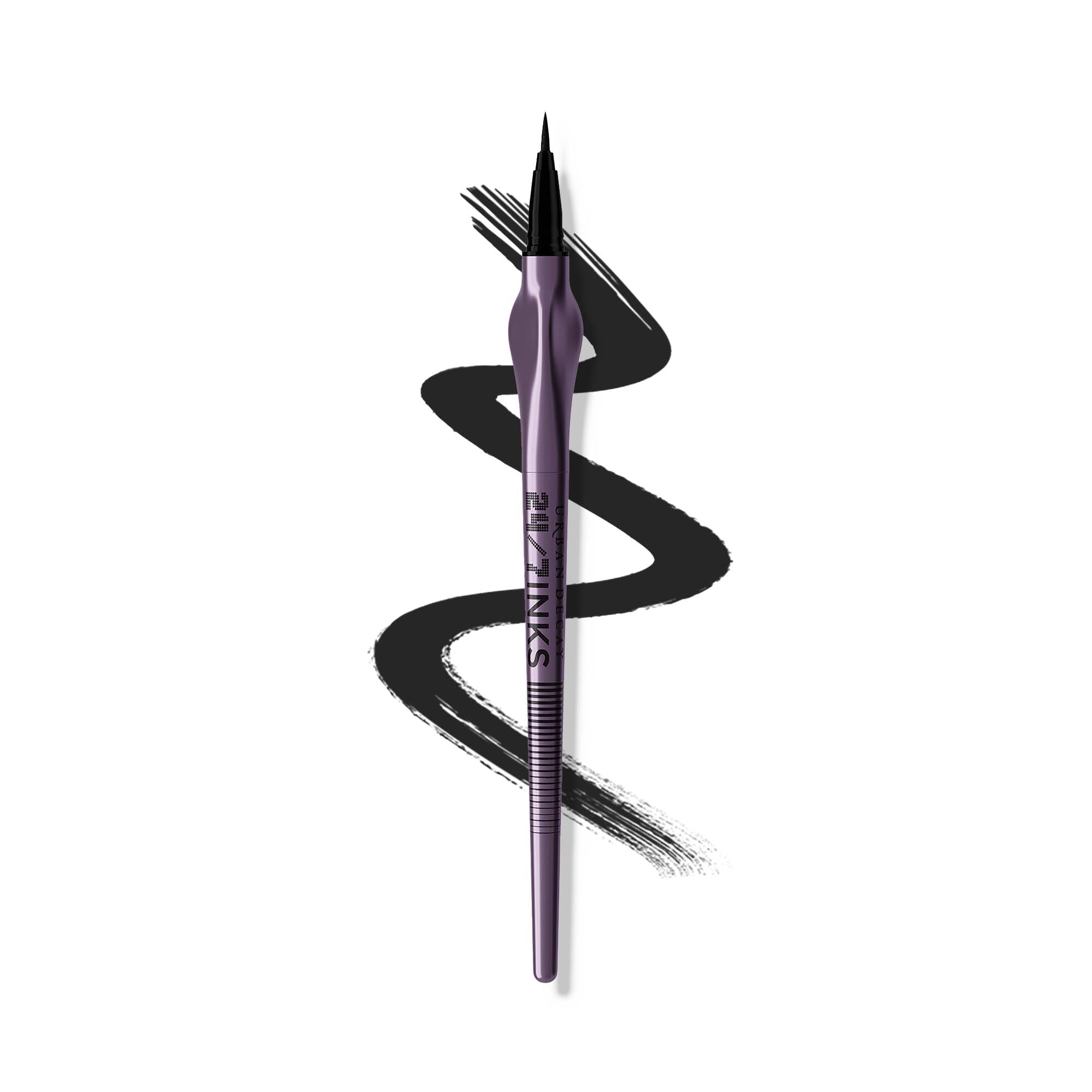 URBAN DECAY 24/7 Inks matte black bottle close-up, bold color and longevity.