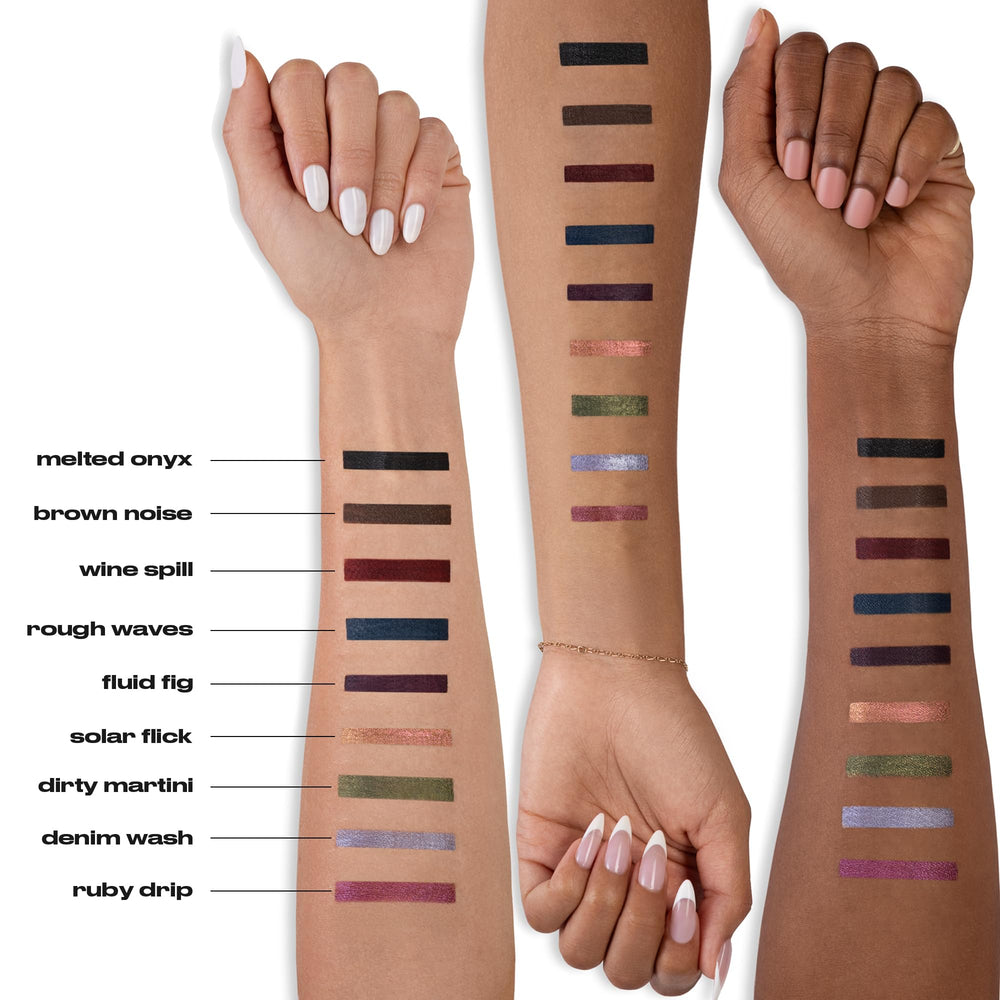 Urban Decay 24/7 Liquid Stick carnauba wax delivers creamy glide with no tug.