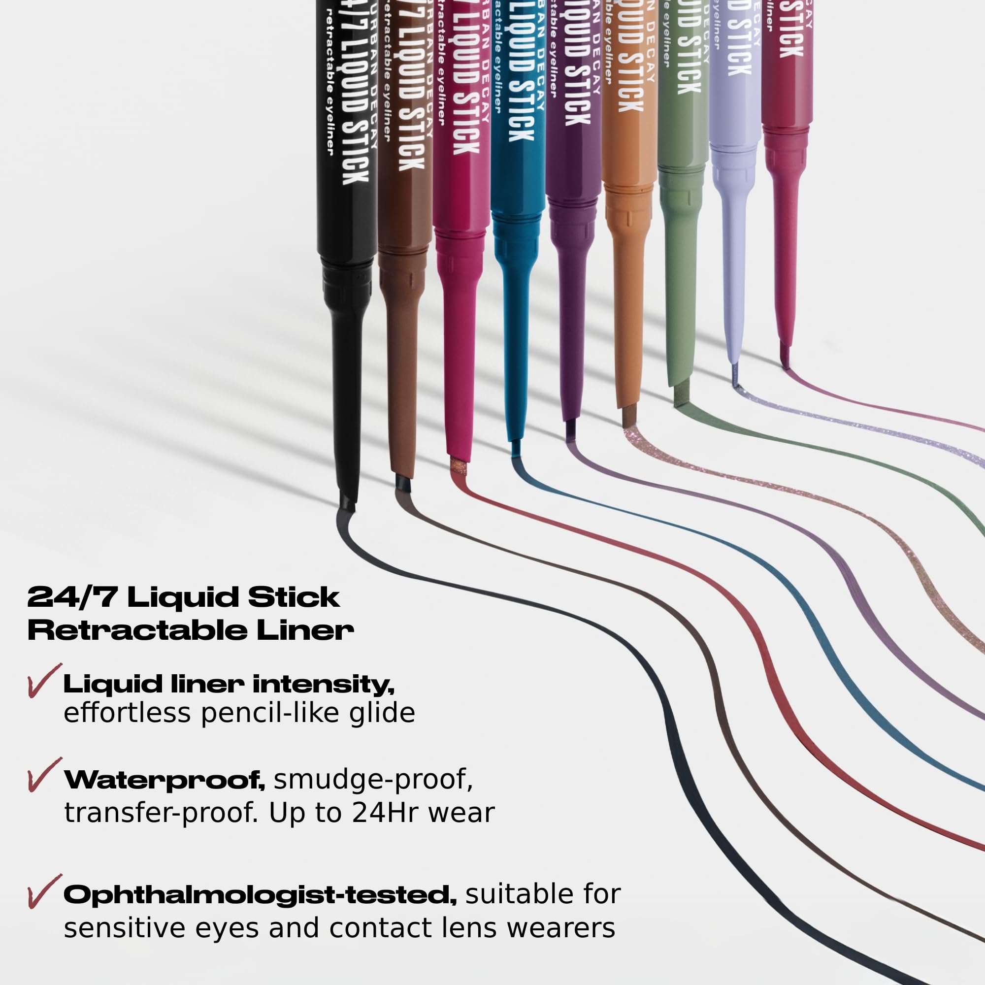 Urban Decay 24/7 Liquid Stick Denim Wash swatch with metallic pigment