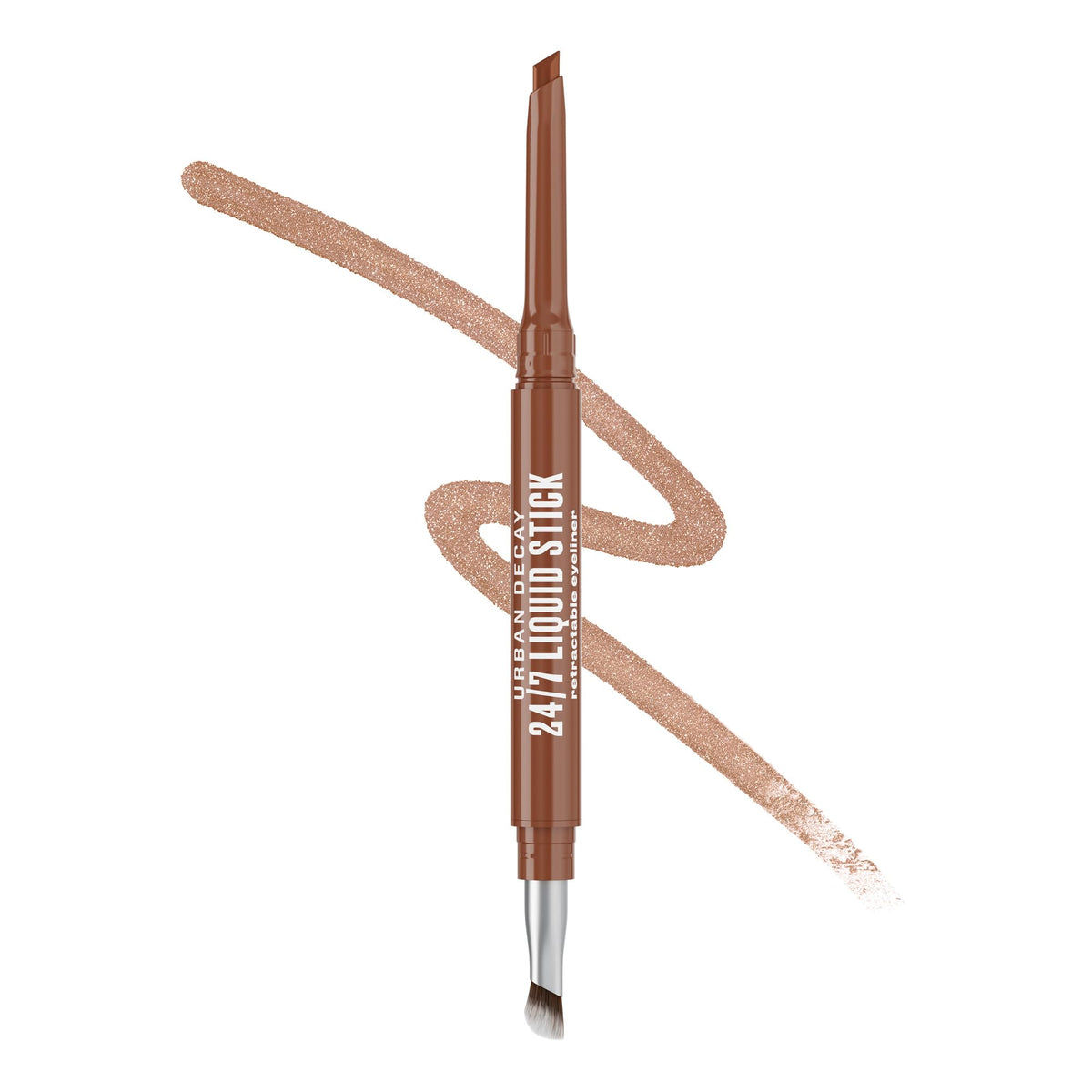 Urban Decay 24/7 Liquid Stick Solar Flick duochrome for bold, long-wearing copper-brown eyes.