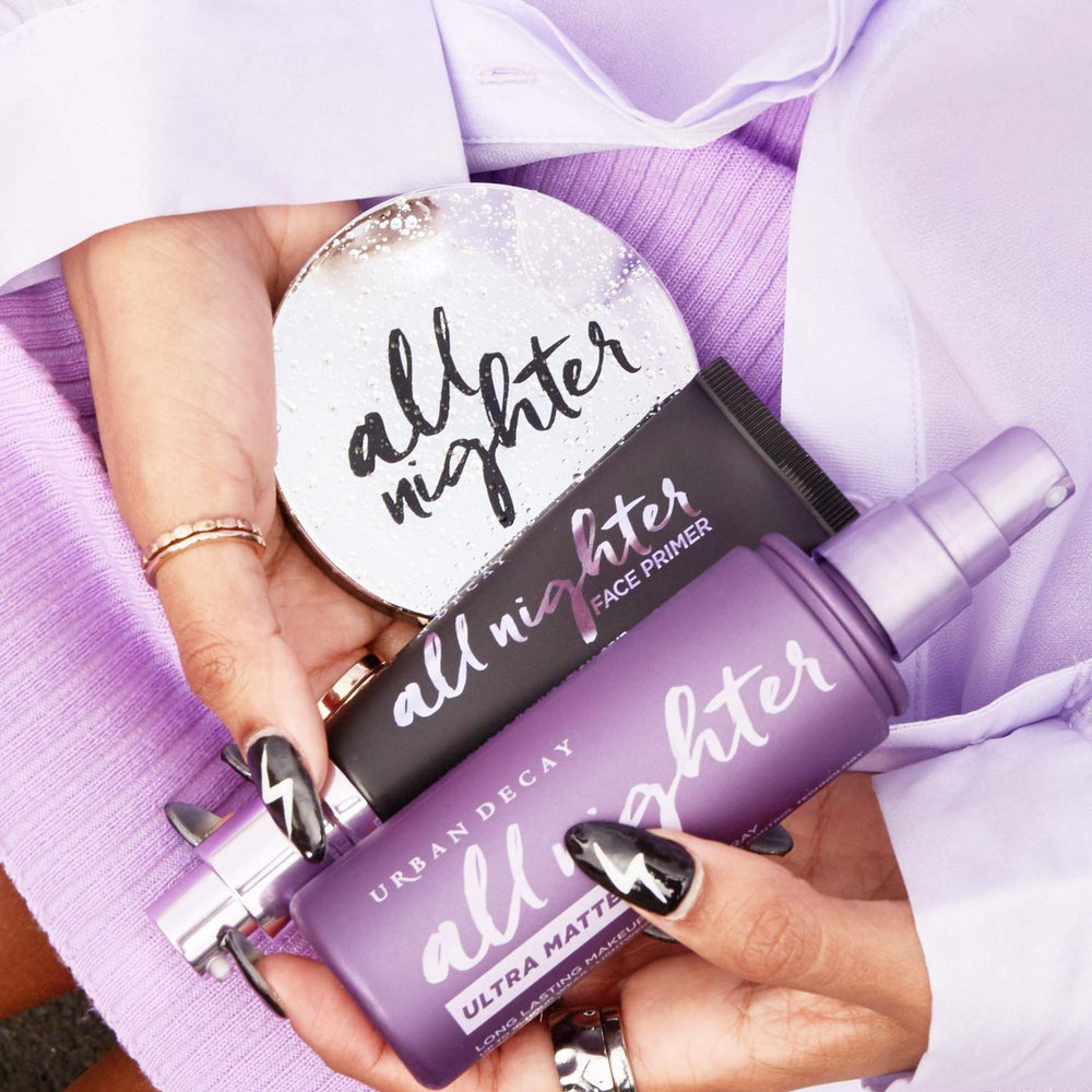 Urban Decay All Nighter fingertip-dispense enables quick, precise priming.