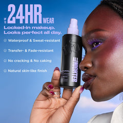 Urban Decay All Nighter mist 24HR wear mock-up highlights transfer resistance