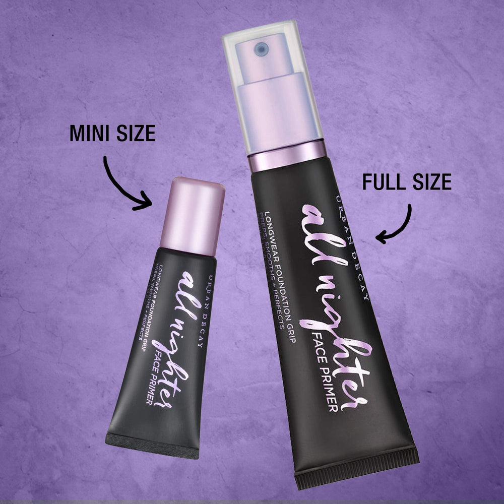 Urban Decay All Nighter priming base center-outward blending for even coverage.