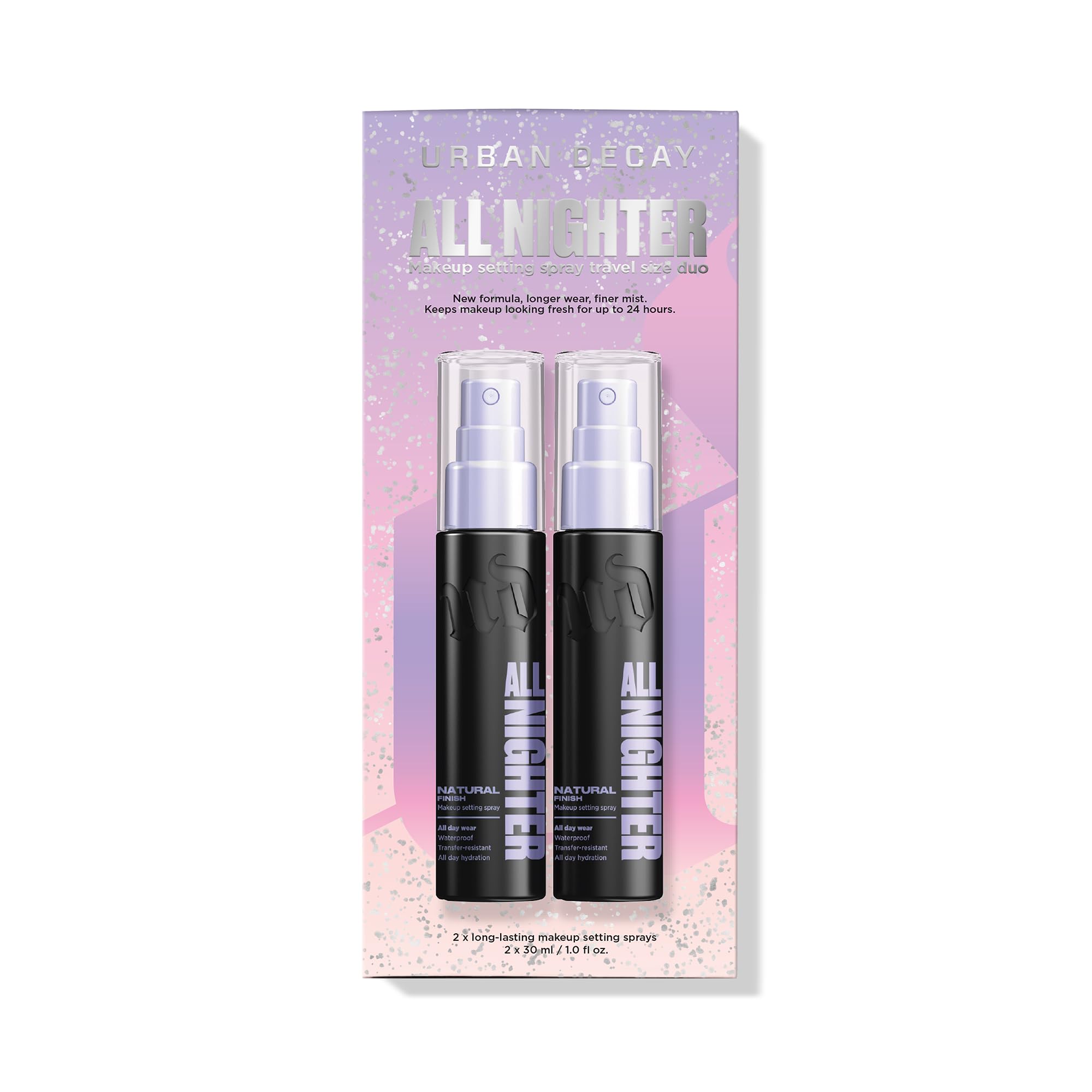 Urban Decay All Nighter travel mini set bottle front for on-the-go long wear.