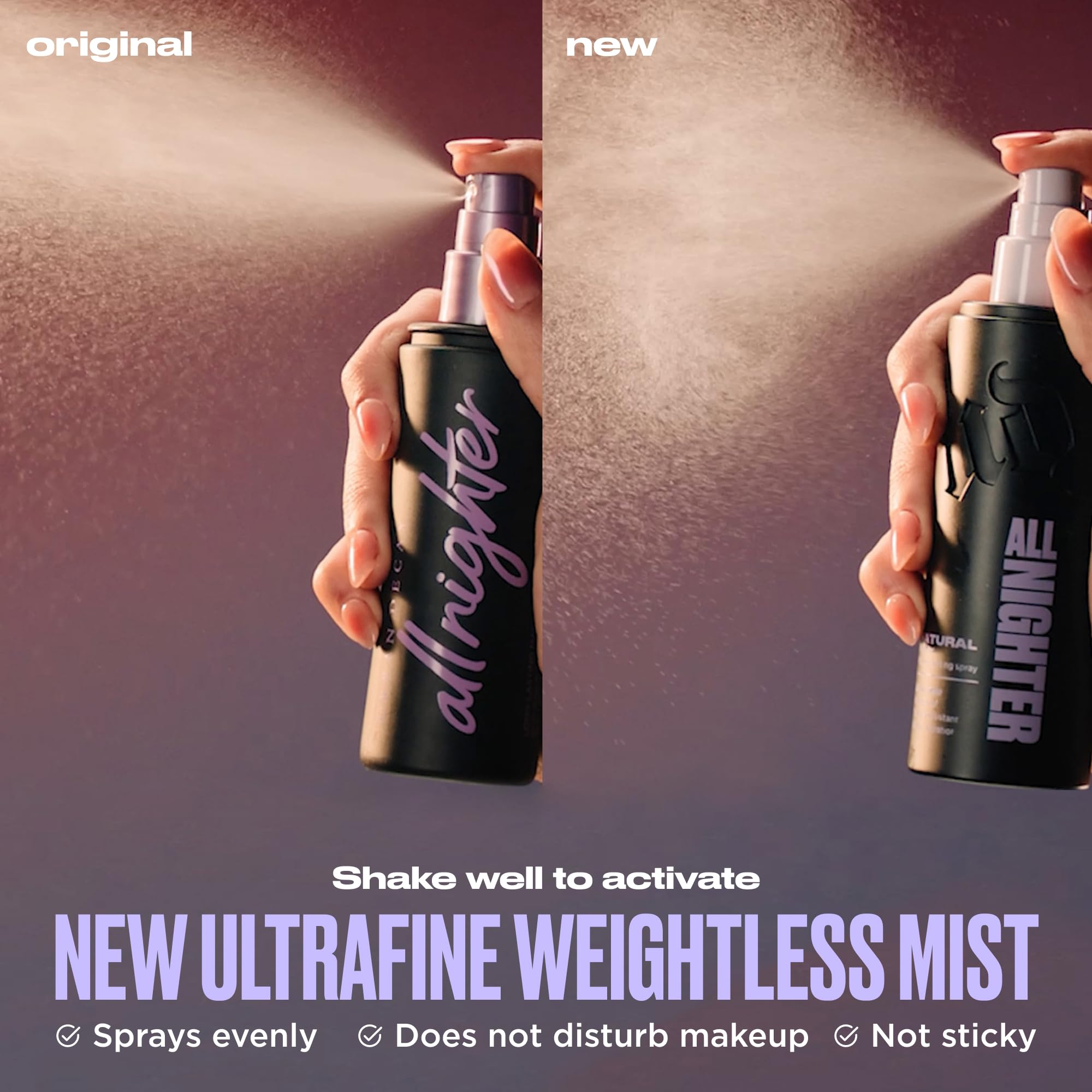 Urban Decay All Nighter waterproof test image emphasizes sweat and water resistance