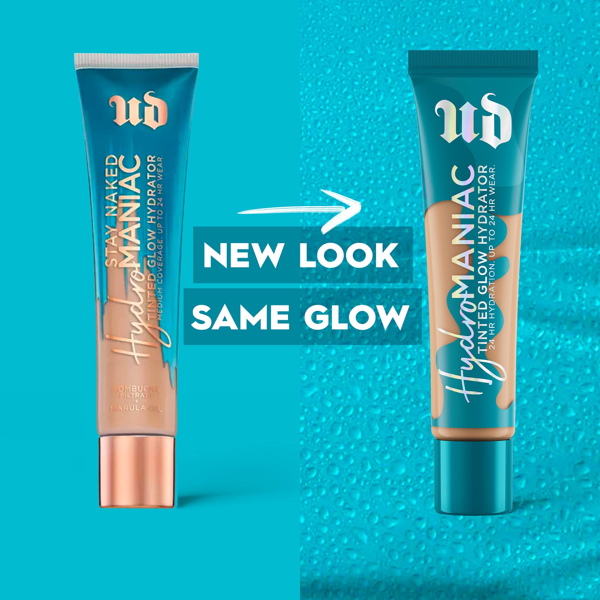 Urban Decay Hydromaniac flawless finish shot suggesting long-wearing hydration