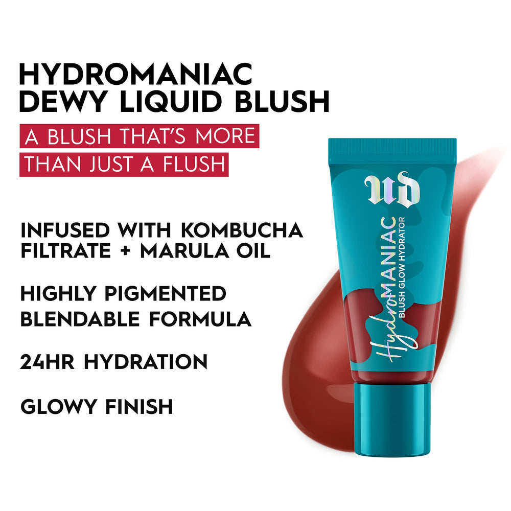 Urban Decay Hydromaniac swatches show dewy flush and 24 hour hydration