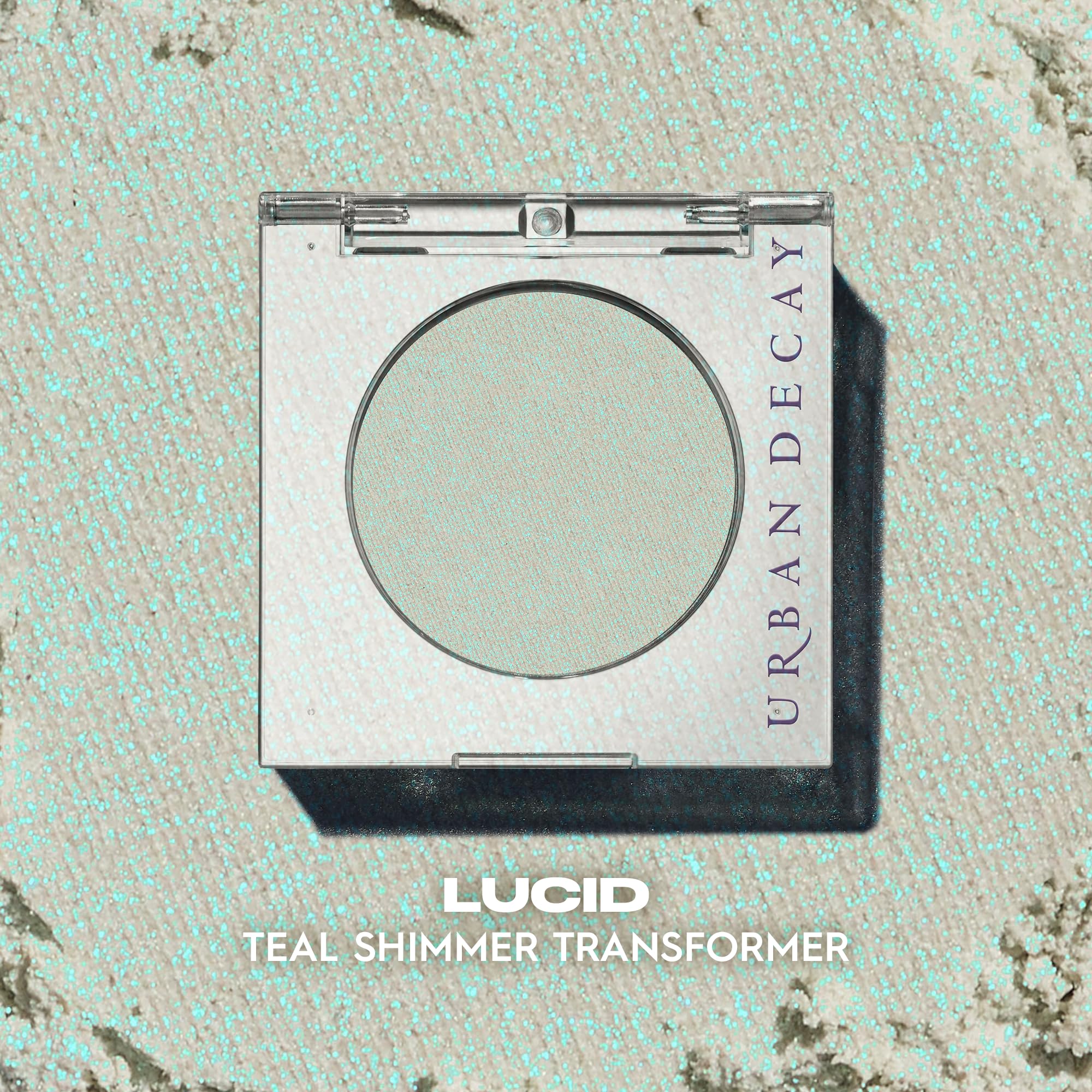 Urban Decay Lucid Teal Shimmer Transformer packaging highlights vegan cruelty-free formula.