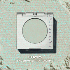 Urban Decay Lucid Teal Shimmer Transformer packaging highlights vegan cruelty-free formula.