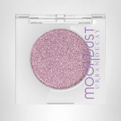 Urban Decay Moondust sparkle close-up reveals lilac particles for rich texture.