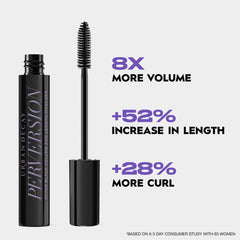 Urban Decay Perversion Mascara travel-size deep black color enhances lash impact.