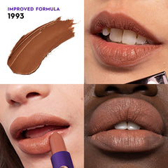 Urban Decay Vice Hydrating Lipstick application angle demonstrates precise, smooth color payoff.