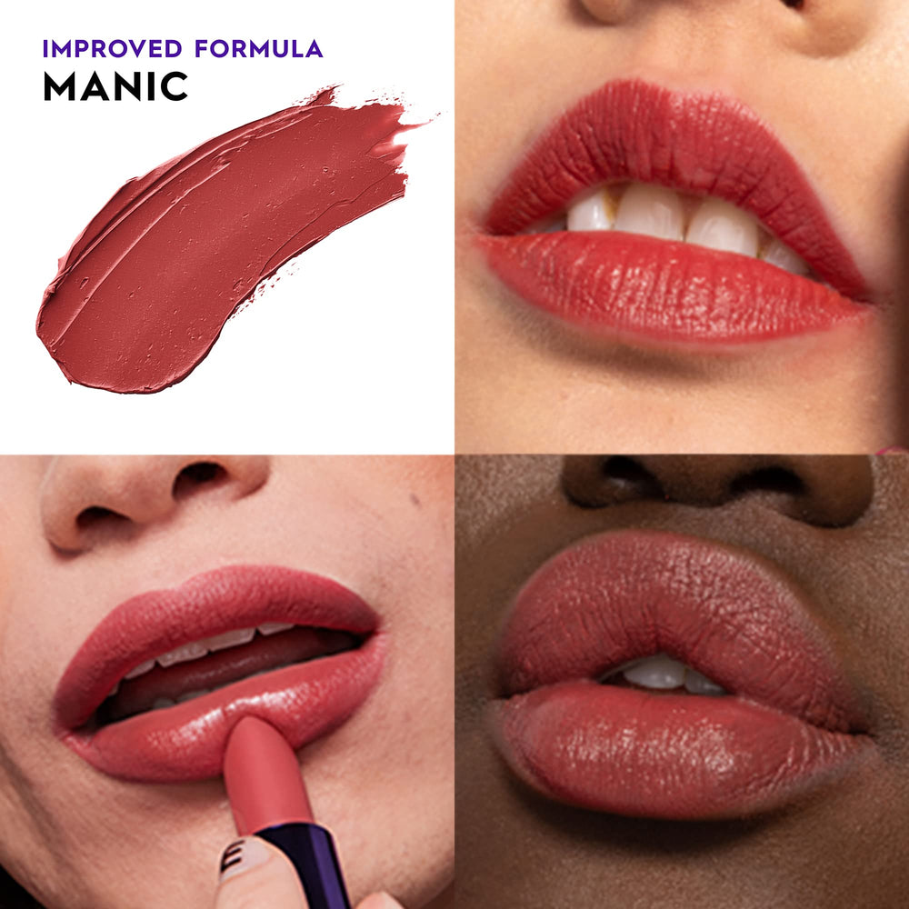 Urban Decay Vice Hydrating Lipstick Manic swatch highlights creamy, long-wearing payoff.